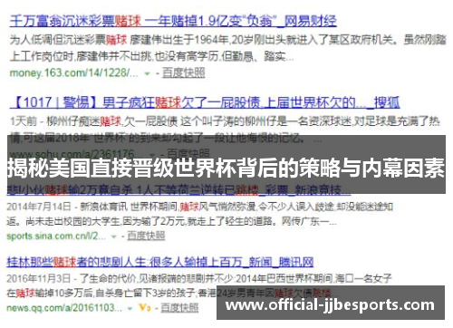 揭秘美国直接晋级世界杯背后的策略与内幕因素